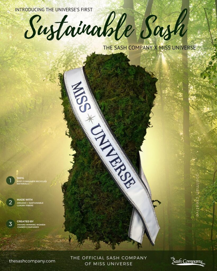 bandas ecologicas miss universo 2022